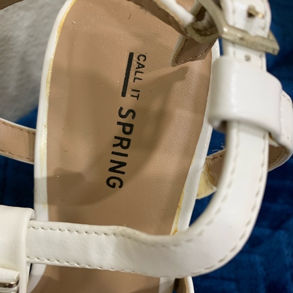 ❤Z01-Call it spring white cork heel wedges - Picture 6 of 7